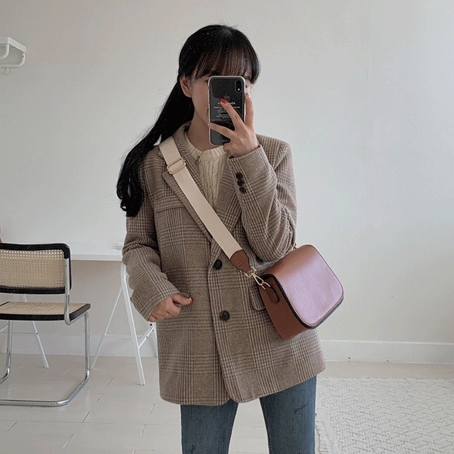 (ウール30%) プレミアム グレン チェック ウール ジャケット