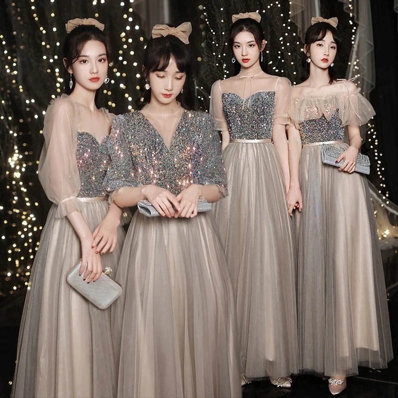 成人式 気質 Vネック/韓国ファッション/ロングワンピース 結婚式ドレス ブライズメイド服母の日 司会パーティードレス一 誕生日 花嫁 高級感 ! !パーティードレス 2枚購入で4OO円OFF