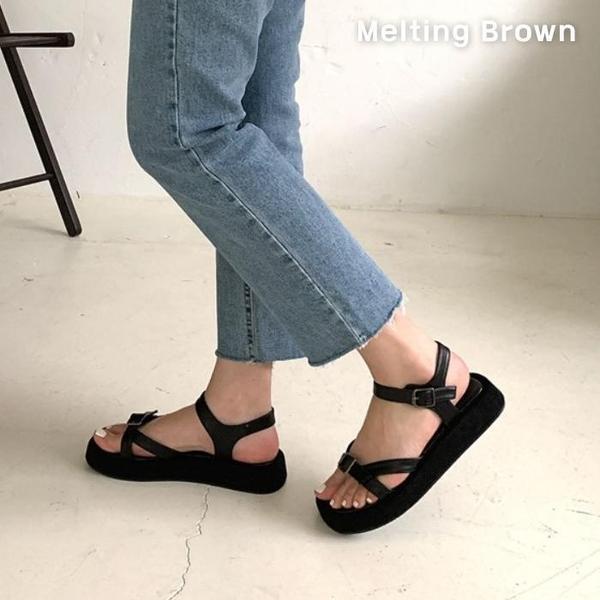 カジュアル デイリー 女性 バックル プラットフォーム サンダル 3color