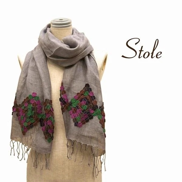 ストール ファッション小物 レディースファッション 薄手 リネン 花びら風 0