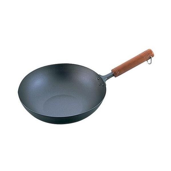 長谷元 純チタン製 木柄炒め鍋28cm