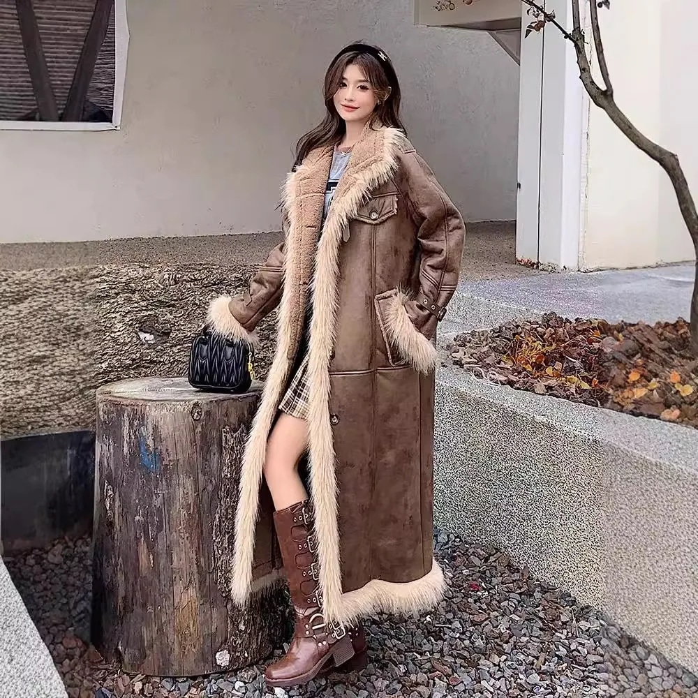 冬新品 ロングコート ファー ライダーズ ドッキング レザージャケット 人工フリース ステッチ ぬいぐるみ ボア 華やか暖かい 保温 レディース コート アウター ジャケット メガ割
