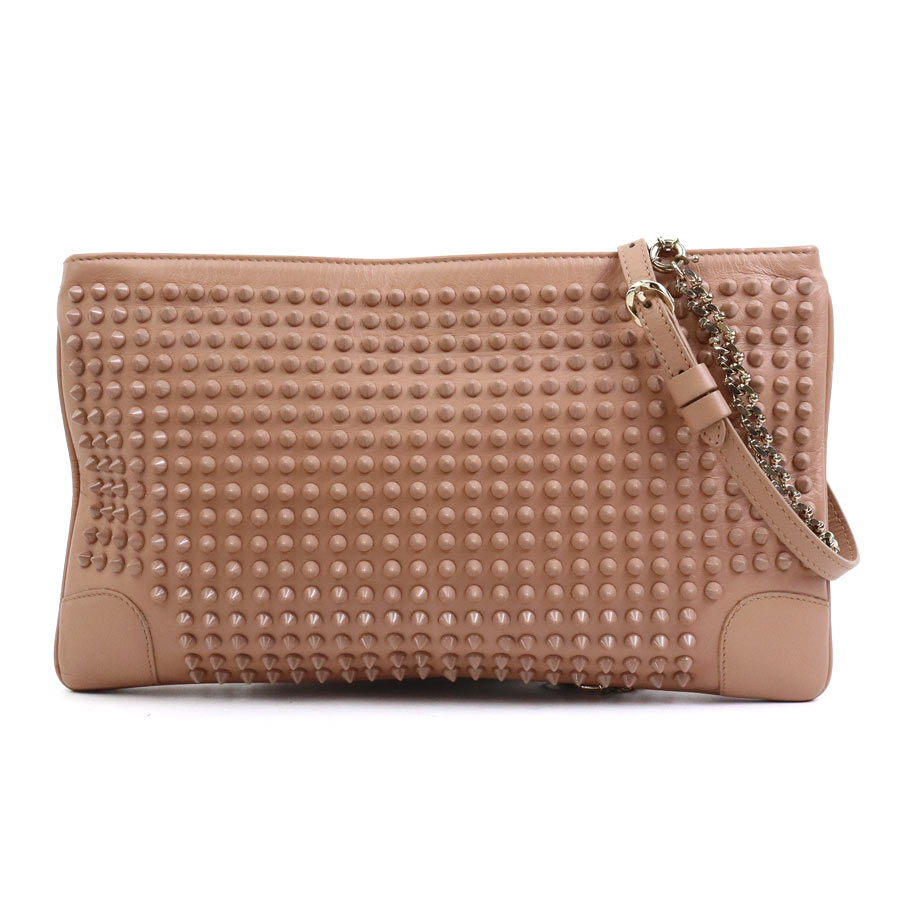 クリスチャンルブタン Christian Louboutin ショルダーバッグ レザー ピンクベージュ レディース h30447k