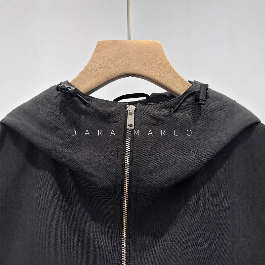 11 Xiaohejia/cotton Mulberry Silk Short Hooded Jacket Top Coat Trench Coat Women s Atterming New