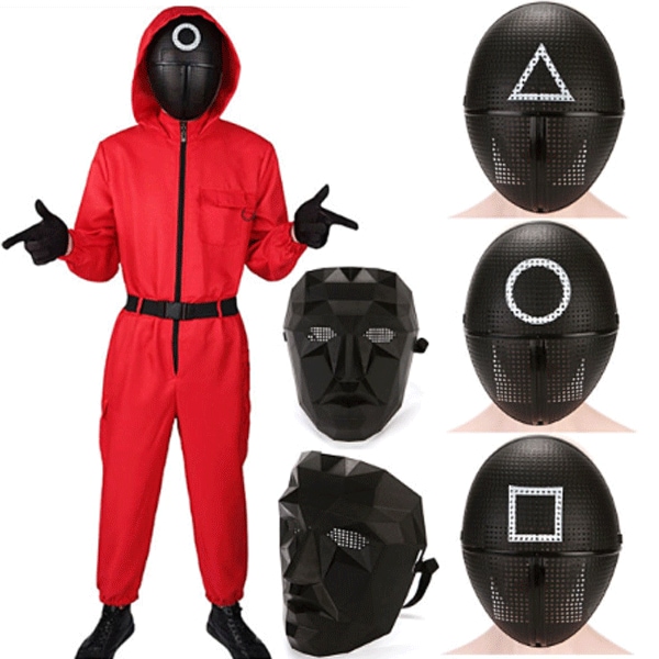 ハロウィン　怖い　イカゲーム　コスプレ　4セット Amazon.co.jp: [シダーエイト] イカゲーム コスプレ 身長160