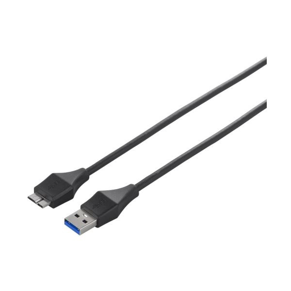 (まとめ) バッファロー ユニバーサルコネクタUSB3.0 (A)オス-micro(B)オス ブラック 2m BSUAMBSU320BK 1本 (×10セット)