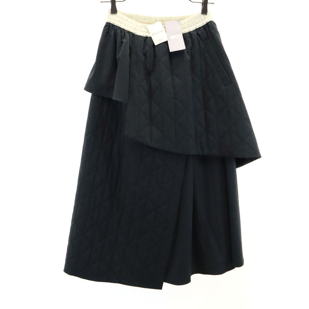未使用 ロング丈 キルティング レイヤー スカート チャコールグレー レディース 7,710円