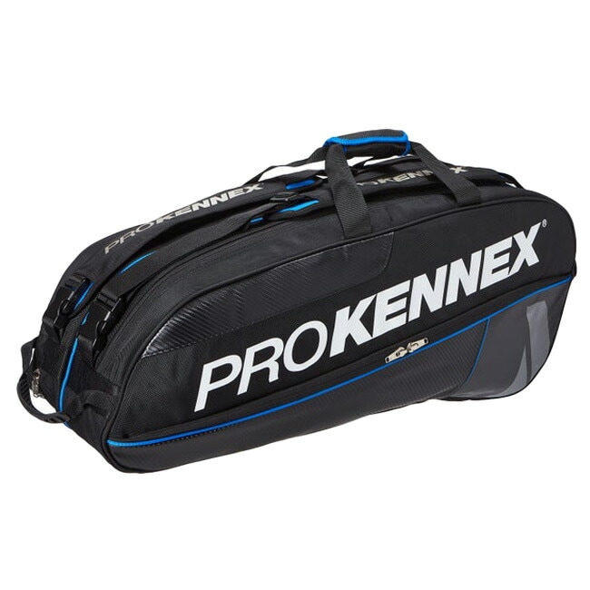 ６本収納 プロケネックス(ProKennex) 2021 サーモダブルバッグ ラケットバッグ テニスバッグ AYBG2007-ブラック×ブルー(21y12m)