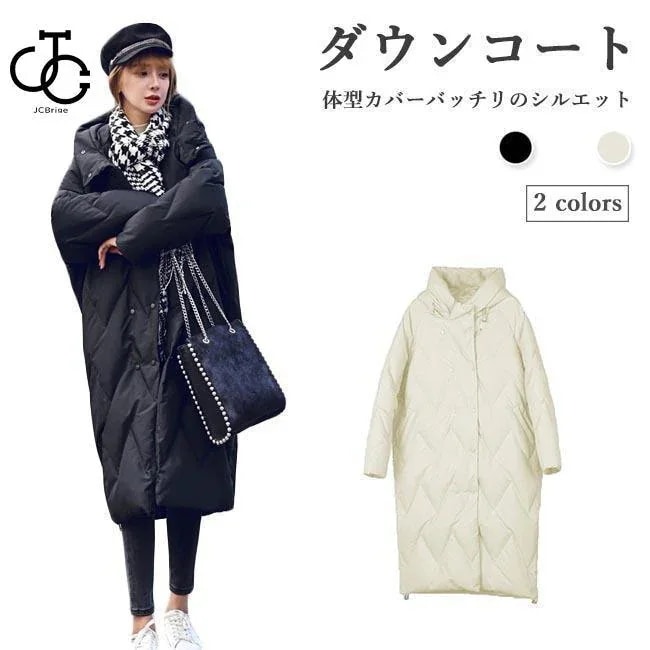 ダウンコート レディース コート 冬 ダウン ロングコート 体型カバー アウター 厚手 キルティングコート フワフワ フード付きダウンコート30%までに制限