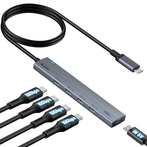 Aceele USB Cハブ 10Gbps 4ポート拡張 USB 3.2 Gen 2 ハブ60cmケーブル付き 4xUSB-C ポートとType-c電源ポート付きUSB C to USB 3.2 変換 4,749円