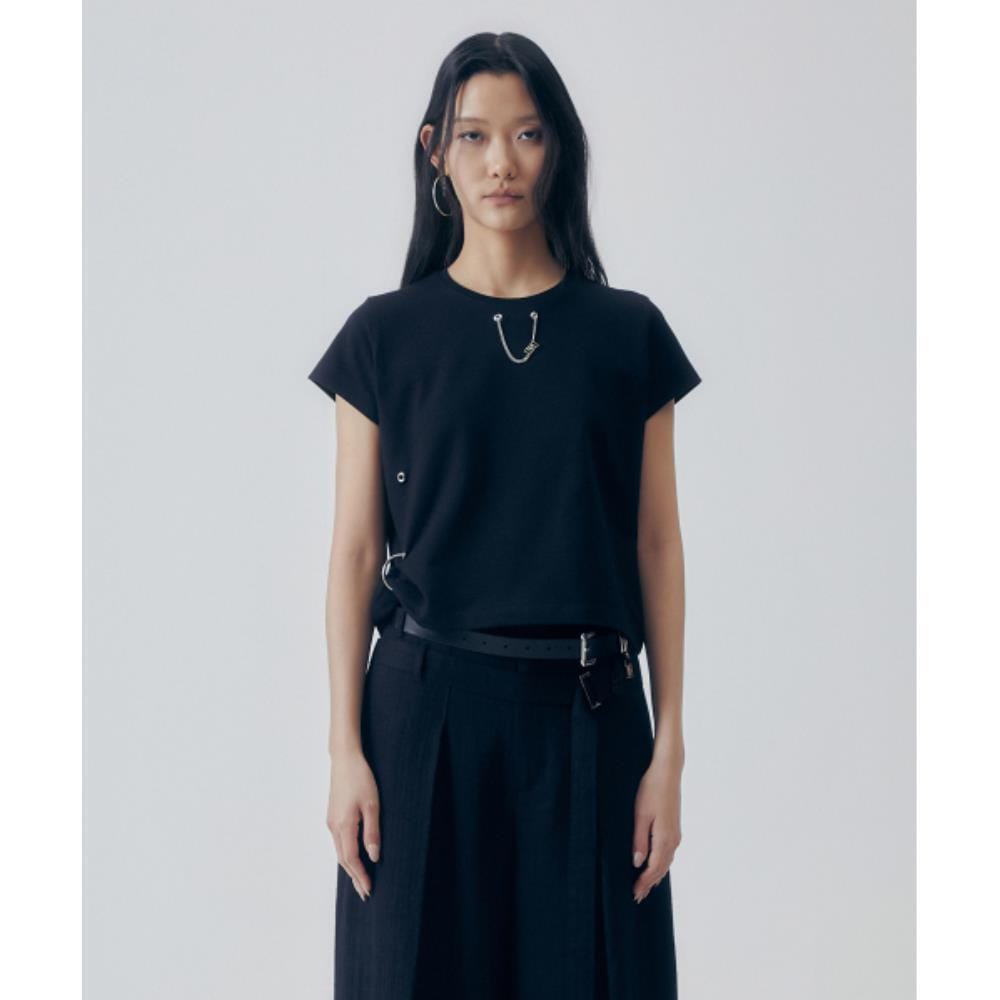 TREEMINGBIRD Dubre Chain Crop TShirts Black TM2535TS00 8,591円