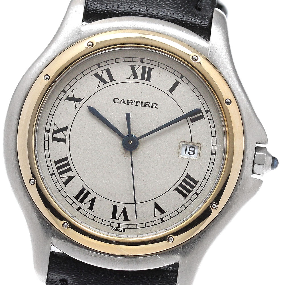 カルティエ CARTIER W35006B6 パンテールクーガーLM デイト クォーツ メンズ _942654【中古】