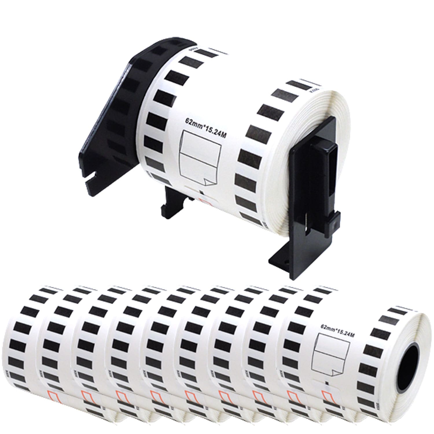 ブラザー用 ピータッチ DKテープ (感熱フィルム) DK-2606 互換品 長尺フィルムテープ(黄色) 黄 62mm×15.24m 10個セット+ホルダー1個 8,124円