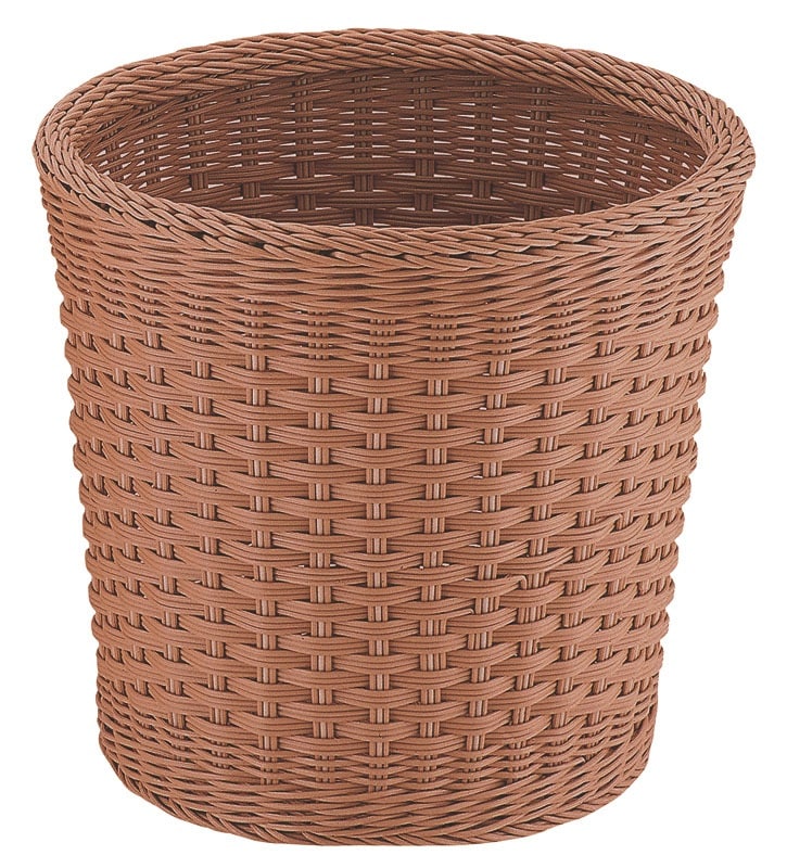 トーダイ PPラタン 丸型ランドリーバスケット 35型 ブラウンCF-606-BR