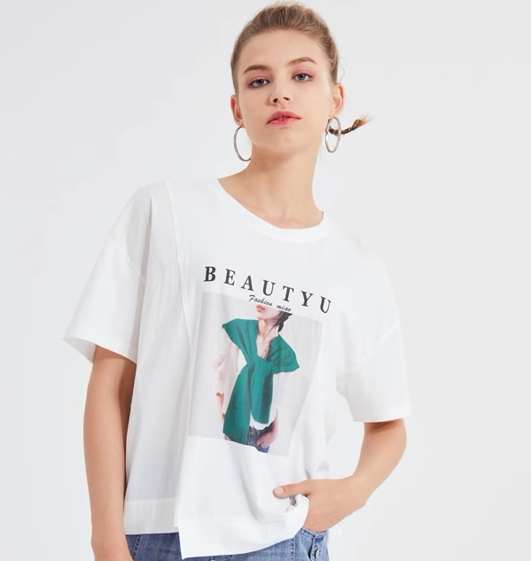 レディース ファッション 夏 Tシャツ カジュアル ルーズ ショート 婦人服 大きい サイズ 半袖 ファッション トップ 個性的 トップス Tシャツ 袖あり 半袖 かわいい シンプル カジュアル