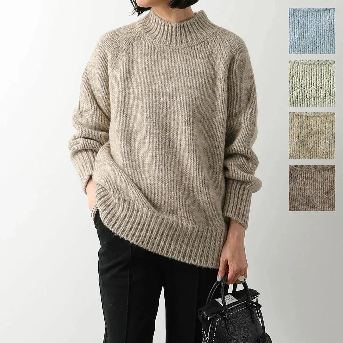 MAISON MARGIELA メゾンマルジェラ 4 14 セーター SI0GP0003 S17802 レディース ボタニカル ダイ ニット アルパカ 長袖 ハ