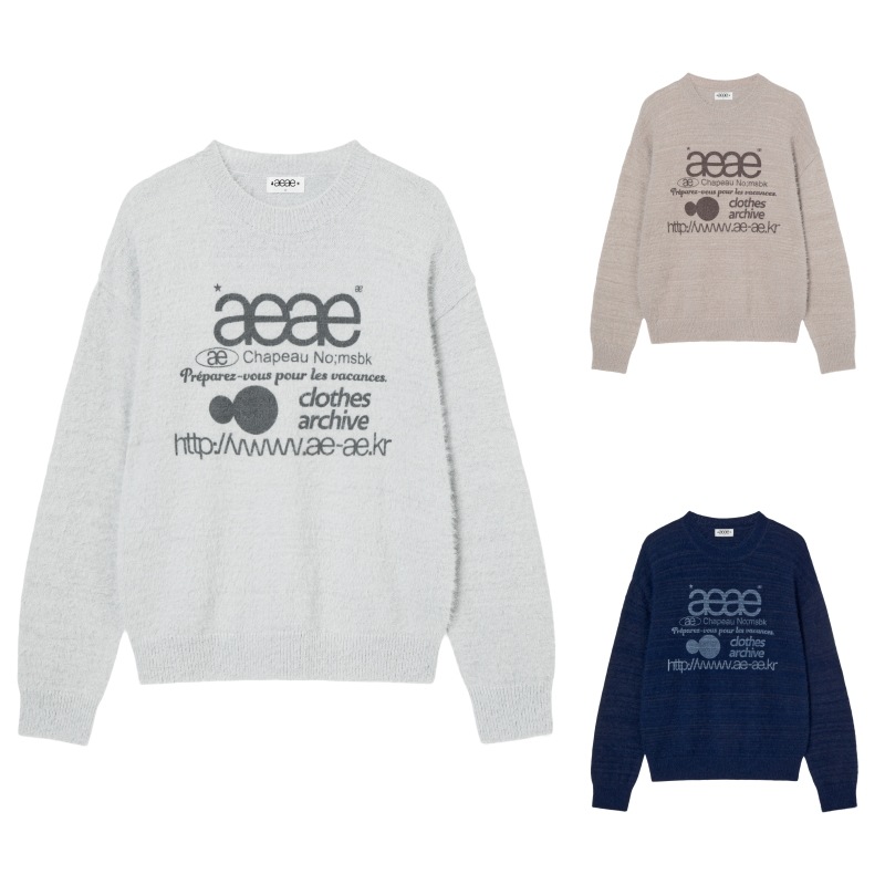 【aeae】 25FW WEB LOGO KNIT PULLOVER : 3COLORS