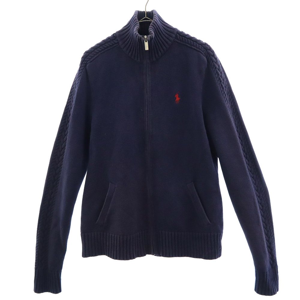 ラルフローレンスポーツ ハイネック ニットジャケット M ネイビー RALPH LAUREN SPORT セーター レディース 5,586円