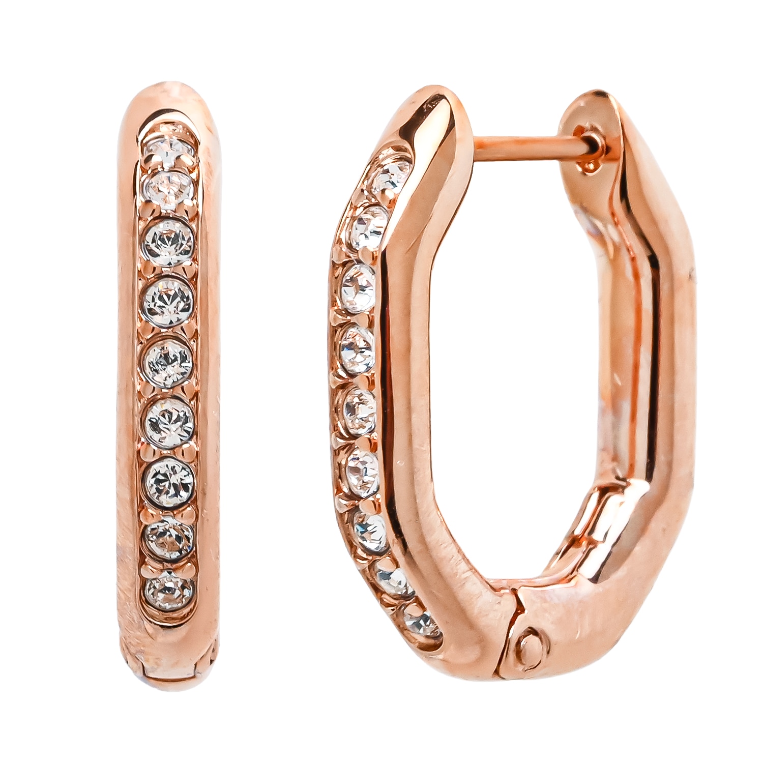 ピアス Dextera フープピアス オクタゴン クリア ローズゴールド 5743798 ジュエリー アクセサリー