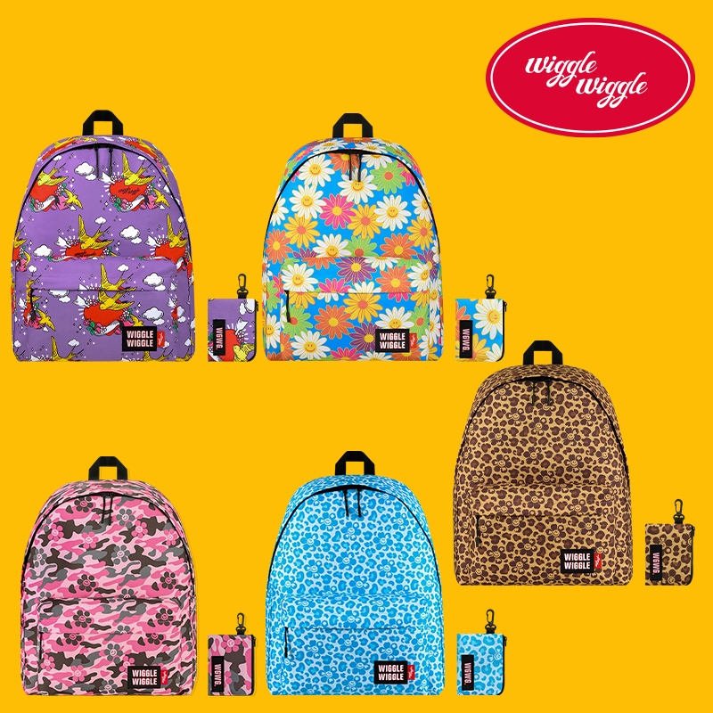 [選択1] wiggle wiggle パターンバックパック 韓国デザイン 大容量＆軽量 通学・旅行にもオススメ