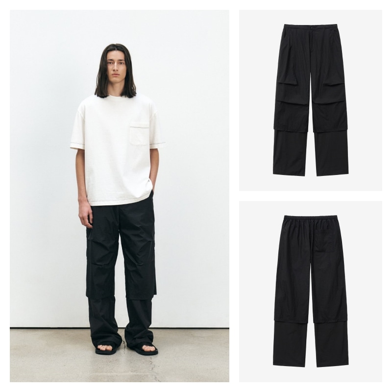 【INSILENCE】 DOUBLE LAYERED PANTS : BLACK