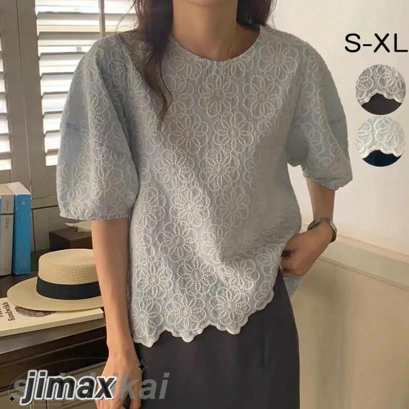 パフスリーブＴシャツブラウス レディース 春夏 春服トップス 半袖 おしゃれ Tシャツ かわいい ＵＶ対策 ＵＶカット 体型カバー ひんやり 接触冷感 涼感20代30代 40代 50代 ホワイトデー