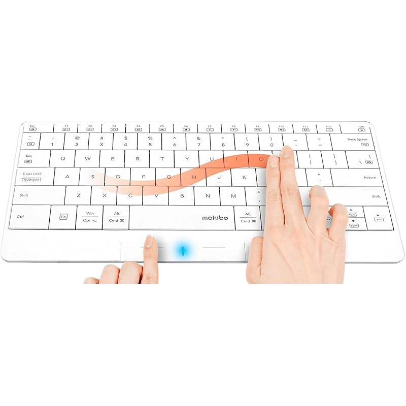 即納：INNOPRESSO タッチパッド内蔵 マルチデバイス対応 Bluetooth ワイヤレスキーボード mokibo 英語配列 (ホワイト) MacOS/iOS/androidOS/Win対応 M