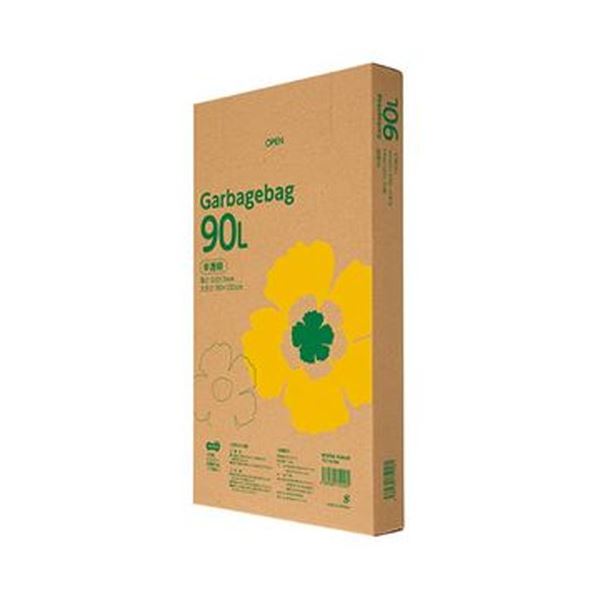 【ラッピング不可】 （まとめ）TANOSEE ゴミ袋エコノミー 半透明 90L BOXタイプ 1箱（110枚）[x5] ギフトラッピング用品
