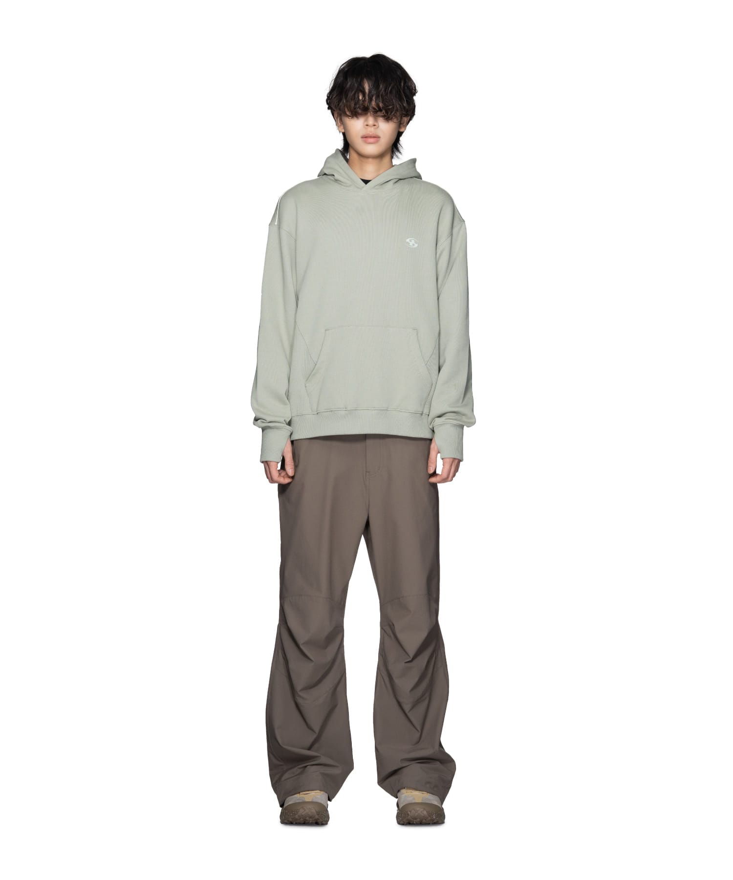【SANSANGEAR】 23FW LOGO HOODIE : LIGHT GREEN