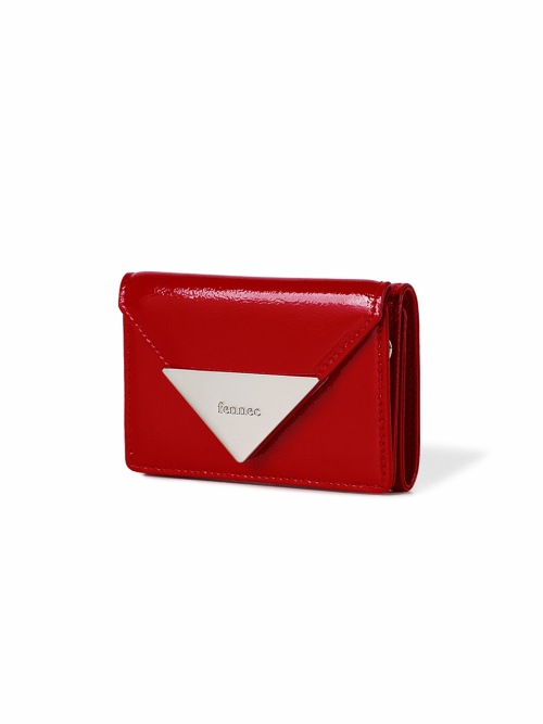 【FENNEC】 CRINKLE TRIANGLE TRIPLE WALLET D - CHERRY RED バッグ 正規品