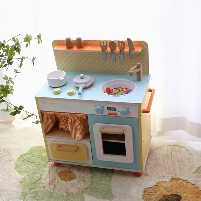 木製のビーチの子供用部屋プレイハウスキッチンセットボーイアンドガールクッキングエクスペリエンスおもちゃshop