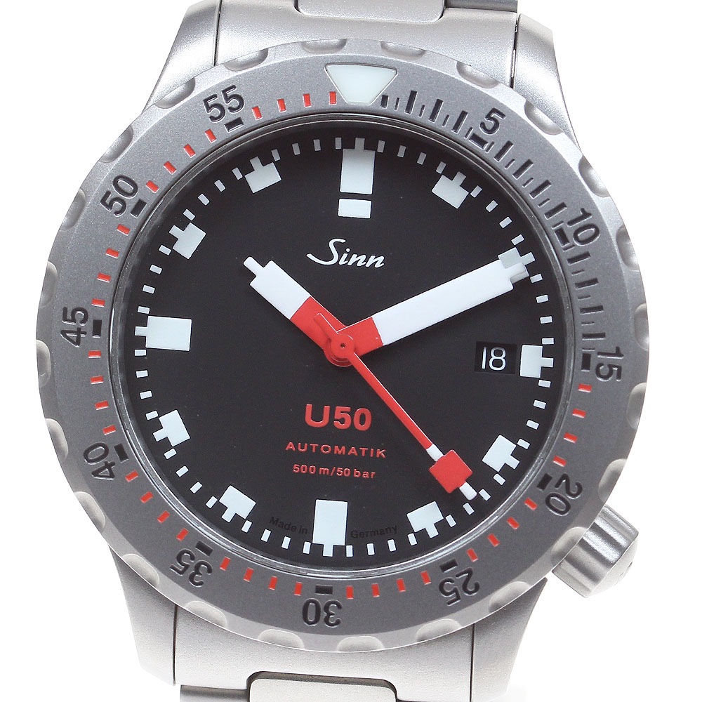 ジン Sinn 1050 U50 デイト 自動巻き メンズ 箱・保証書付き_842749【中古】