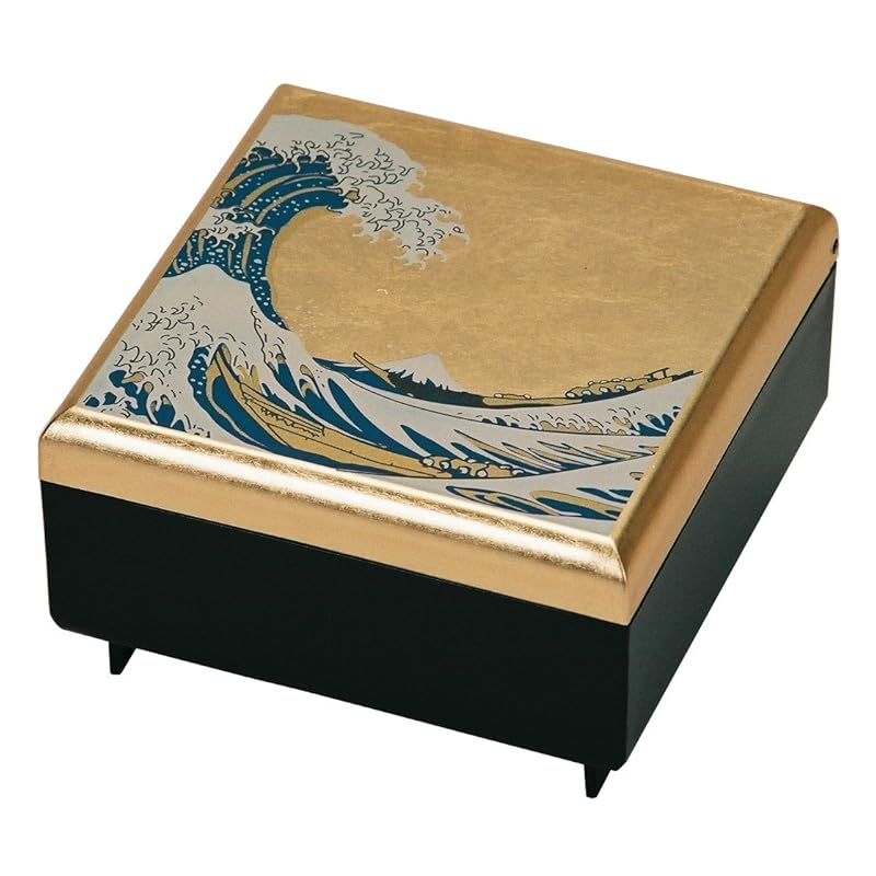 いけだ オルゴール付時計 金箔宝石箱 黒 波 Let It Go 64028 5,180円