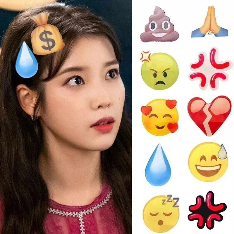 絵文字パック汗怒っているクエスチョンヘアピンウォータードロップかわいい絵文字無言ヘアアクセサリかわいい学生ヘアピン 3-5 【10点セット】国内当日枚セット cm表情ヘアピン299 面白い魂のヘアピン