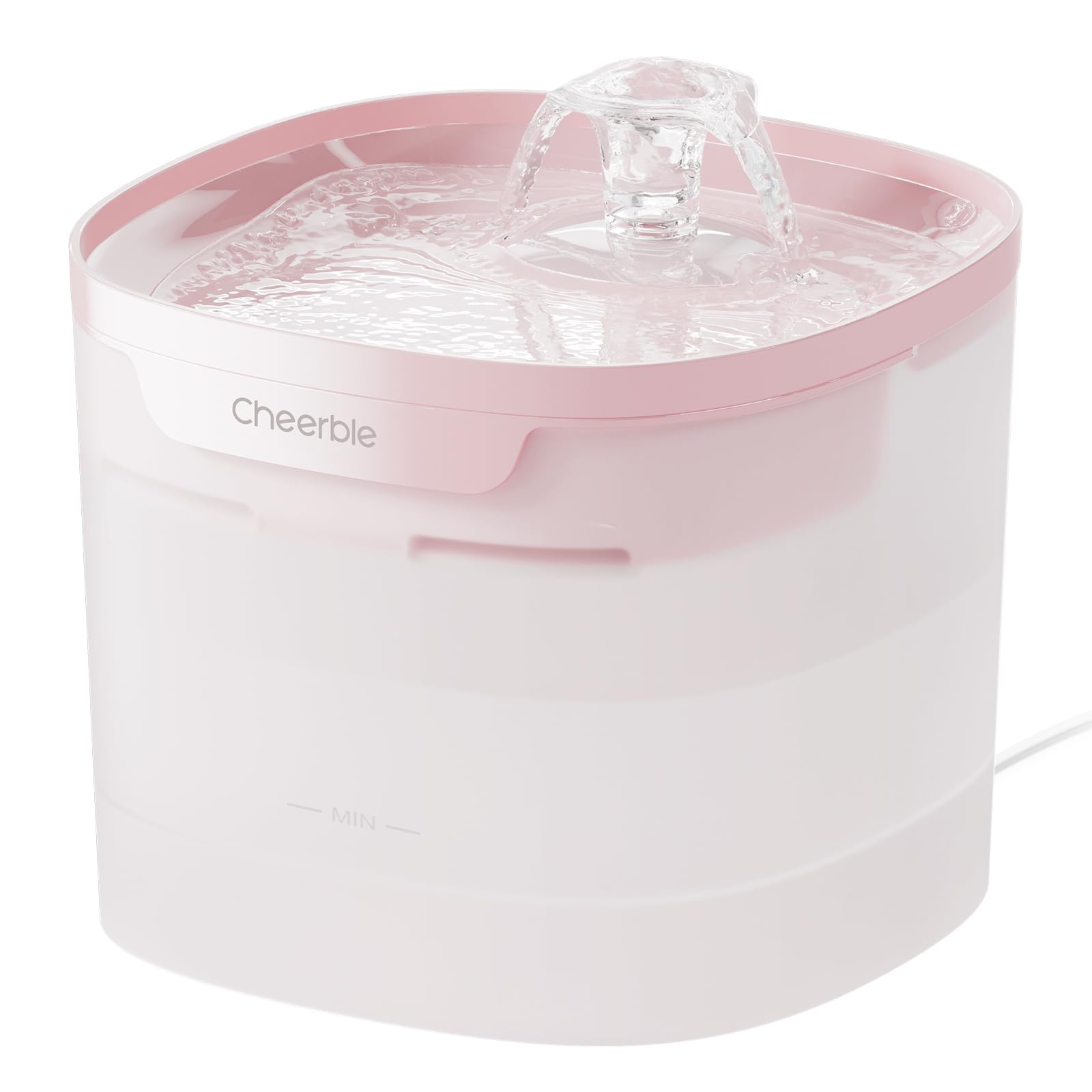 Cheerble 猫 自動給水器 猫水飲み器 猫給水器 ポンプレス 循環式 お手入れ簡単 食洗機対応 常時稼働モード 大容量2L静音 活性炭フィノレター付き（E1 Lite ピンク）