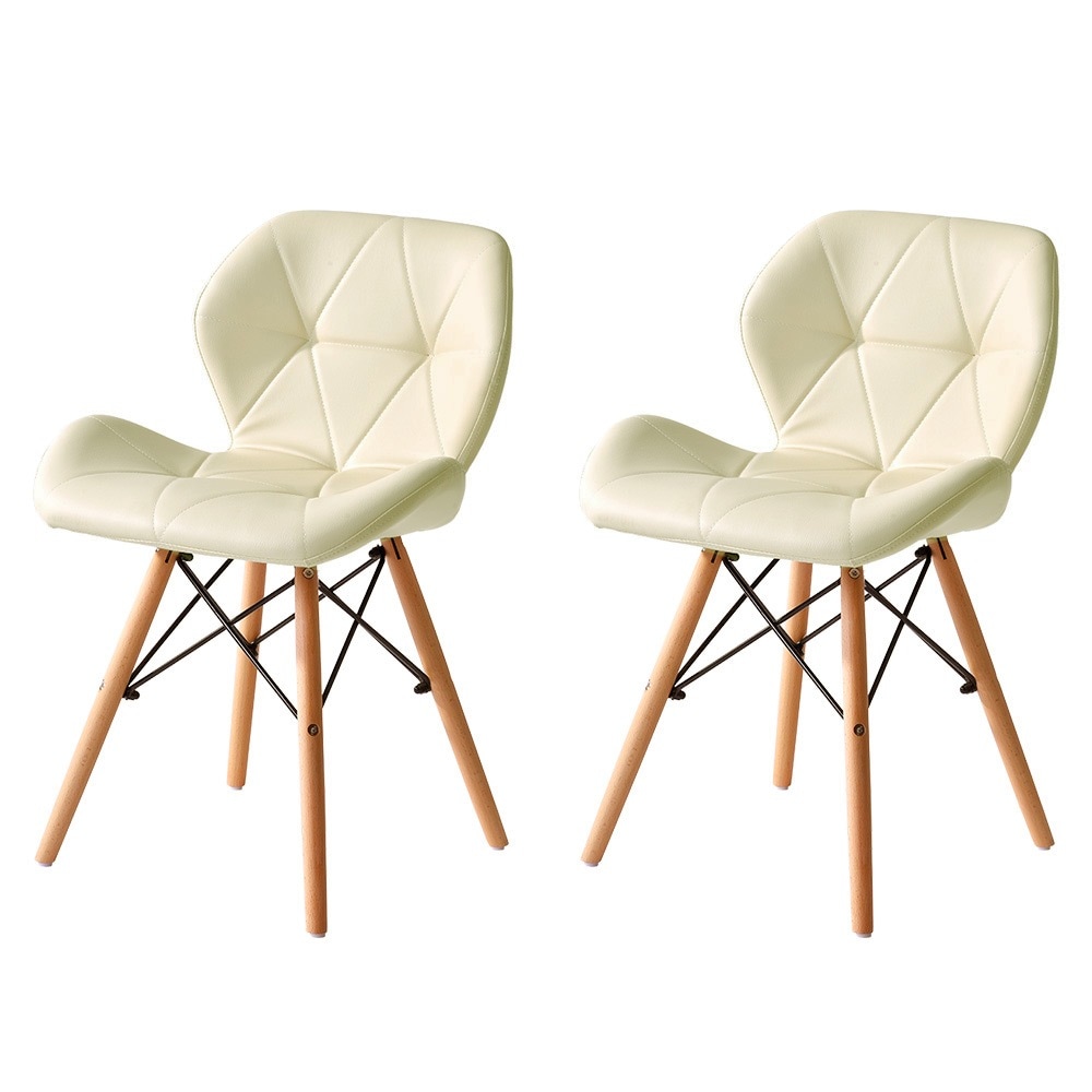 [国内発送]573【アイボリー2脚】イームズチェアー ダイニングチェア クッション PU 正規品　レーダーチェア 北欧 リプロダクト