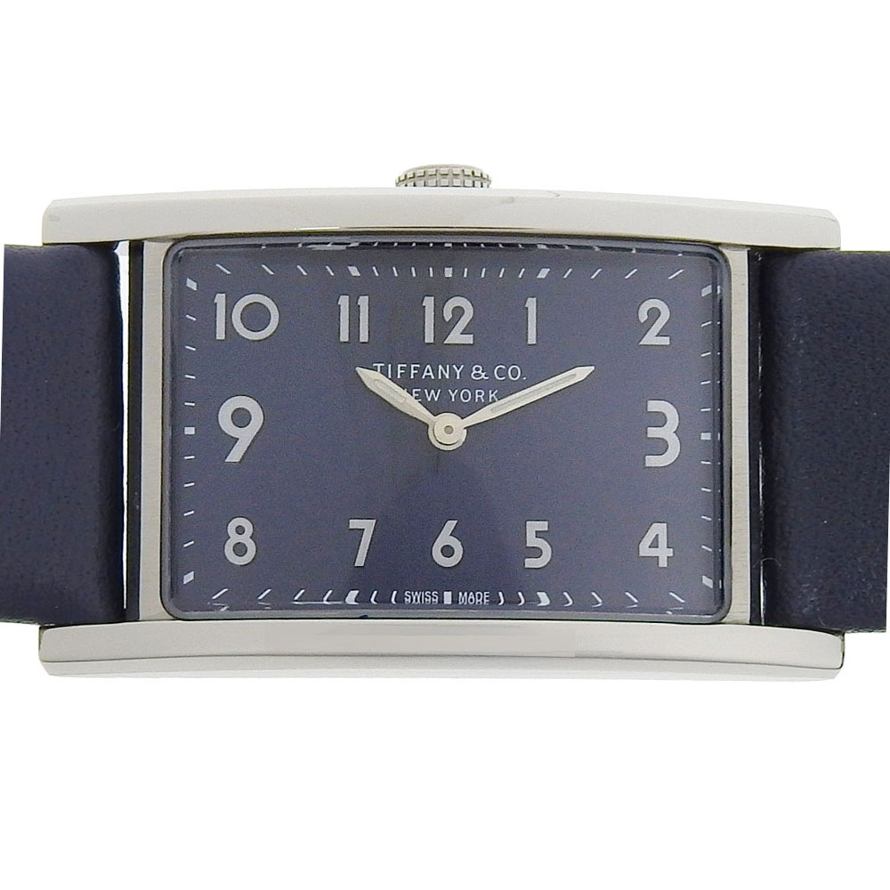 イーストウエスト 腕時計 ステンレススチール 型押しレザー クオーツ アナログ表示 レディース グレー文字盤 中古品 Aランク