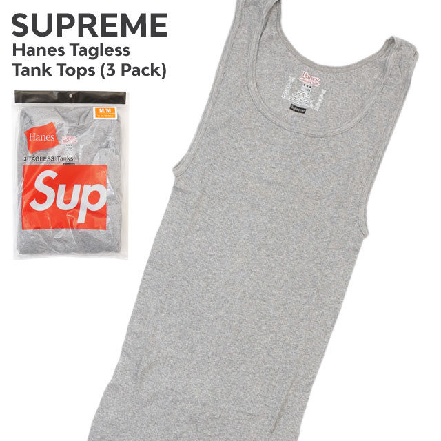 シュプリーム SUPREME x ヘインズ Hanes Tagless Tank Tops (3Pack) タンクトップ 3枚セット ストリート スケート スケーター 205-000157-042