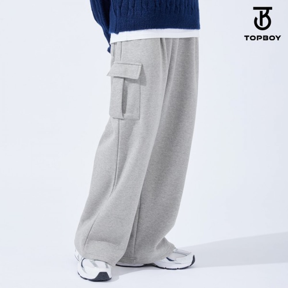 (TOPBOY) コンフォートワンタックワイドカーゴ起毛トレーニングパンツ (TOP183)