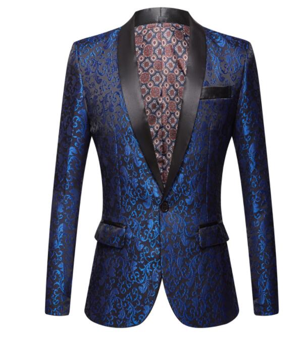 司会者 メンズタキシードジャケット　9色 男性スーツジャケット 花柄　カジュアルスーツコート　ダンス衣裳 司会者 ステージ演出服アウター　舞台ダンスウェア　団体服　発表会　演奏会　カラオケ　パーティー
