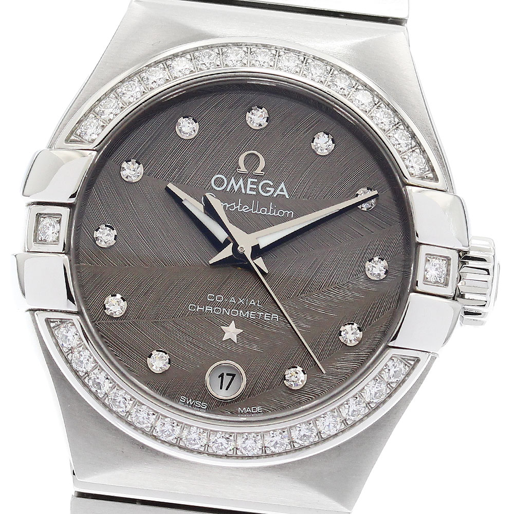 オメガ OMEGA 123.15.27.20.56.001 コンステレーション ダイヤベゼル 11Pダイヤ 自動巻き レディース 美品 箱・保証書付き_901391【中古】