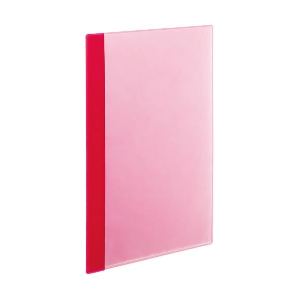 （まとめ） TANOSEE薄型クリアブック（角まる） A4タテ 10ポケット ピンク 1パック（5冊） 30セット