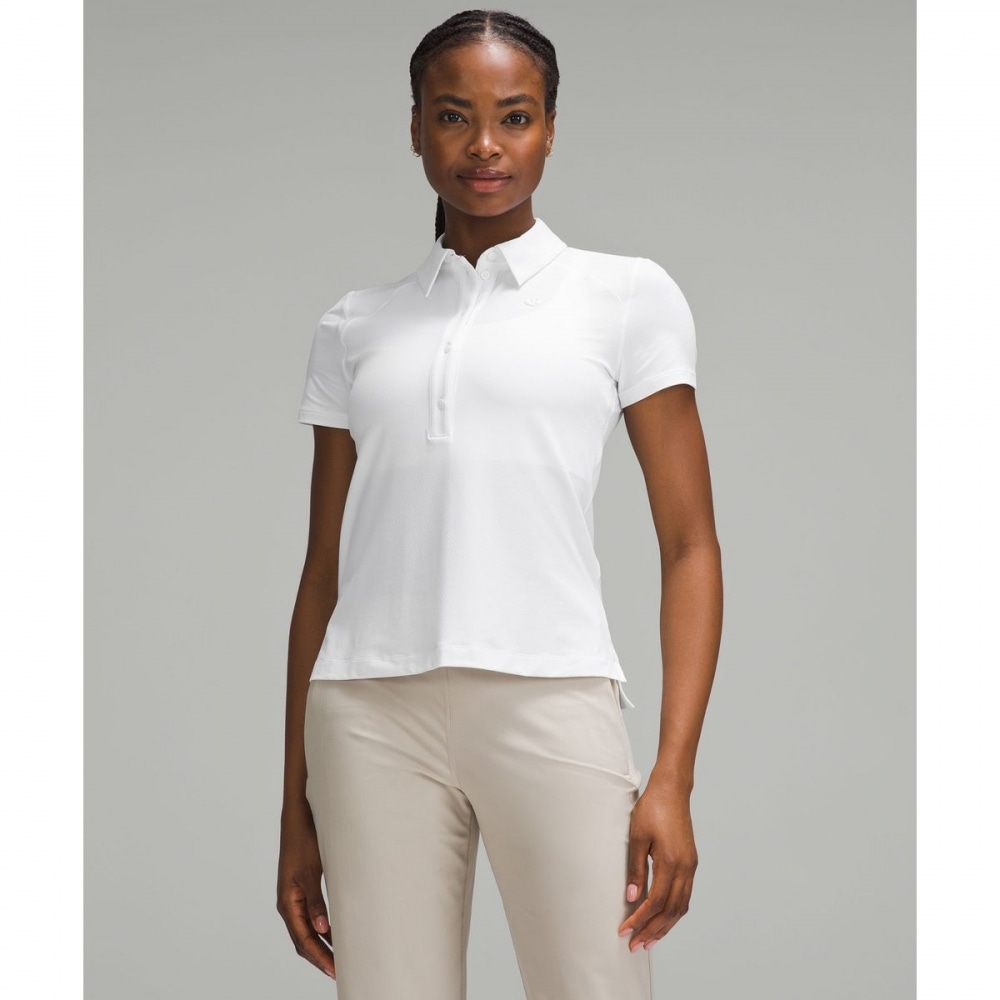 クイックドライ半袖ポロシャツ-WHT