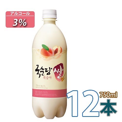 麹醇堂モモマッコリ 750mlx12本 桃味 韓国酒 桃マッコリ 韓国食品韓国料理韓国食材おかず韓国お土産輸入食品韓国酒激安10(02621x12)