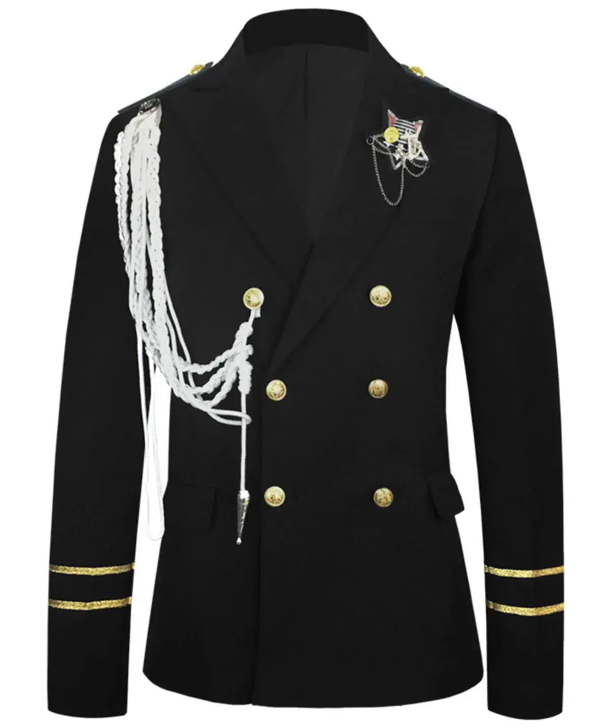 本日限定 ステージ 衣装 メンズ スーツ ジャケット ブレザー パイロット 飛行士 キャプテン ユニフォーム 舞台衣装 コスプレスーツ ダブルボタン ワッペン付き 結婚式 コント コンサート 演出服 4,554円