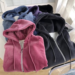 パーカー レディース 2025 裏起毛 厚手 スウェット ジップカーディガン ジャージ 学生 カジュアル トップス