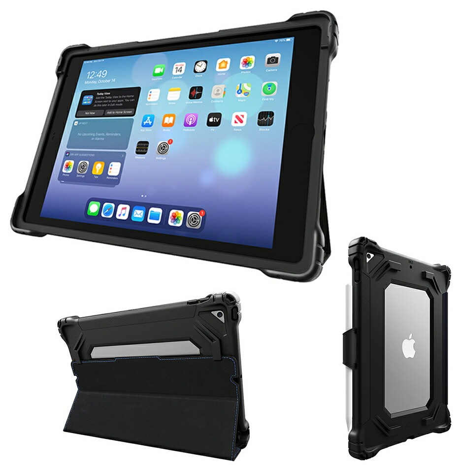 Gumdrop [03A008] HideAway Folio耐衝撃ハードケース iPad 10.2インチ第789世代 ブラック
