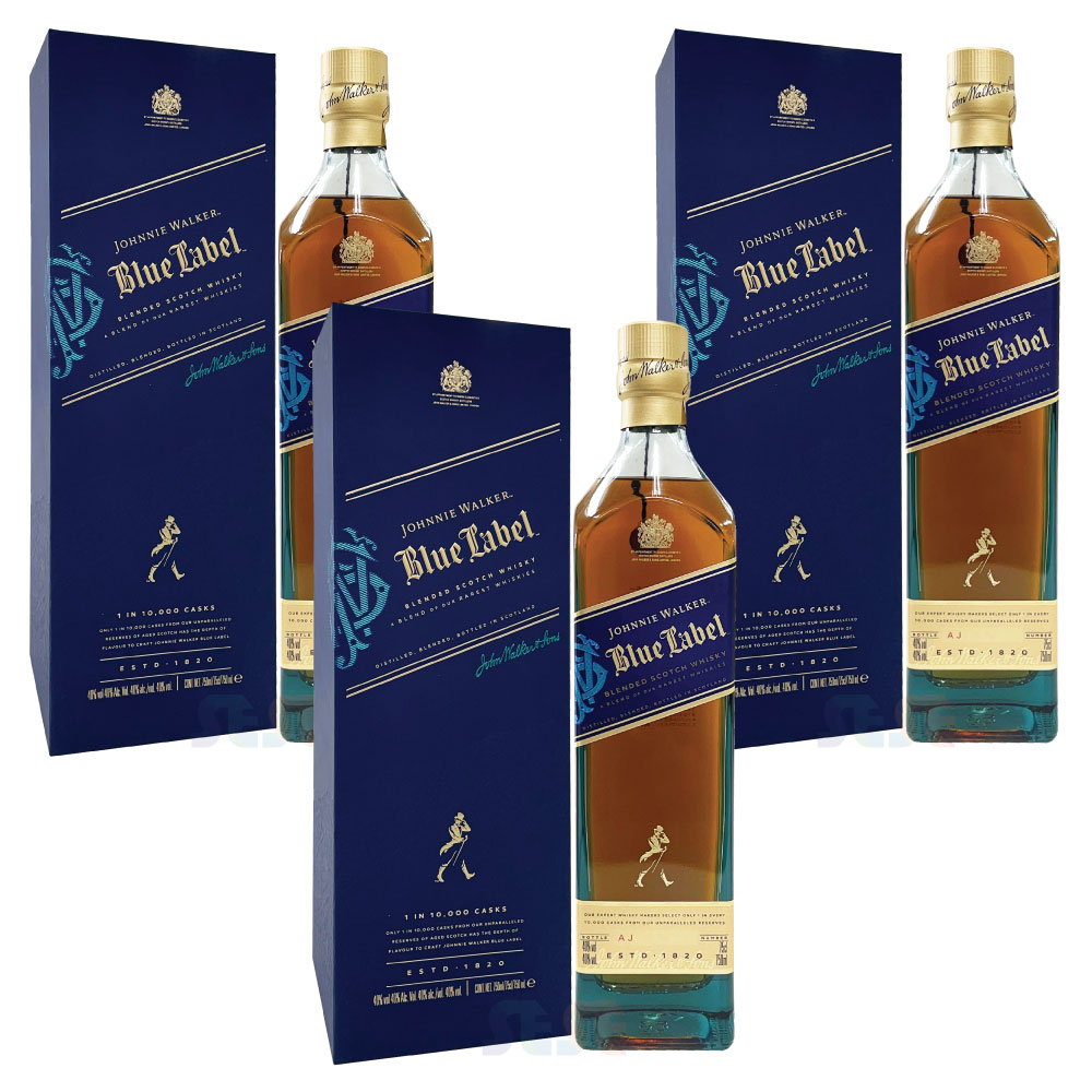 【新型】 [正規品] ジョニーウォーカー ブルーラベル 3本 750ml / イギリス ブレンデッドウイスキー ギフトBox入り johnnie walker blue labe Whisky
