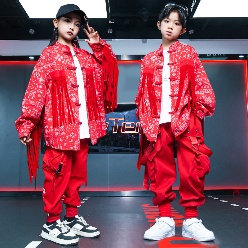 キッズダンス衣装 【短納期】 ストリートダンス＆ヒップホップ風 キッズ/ジュニア クールファッションセット 子供用 セットアップ ヒップホップ ジャズ 演奏会 応援団 14