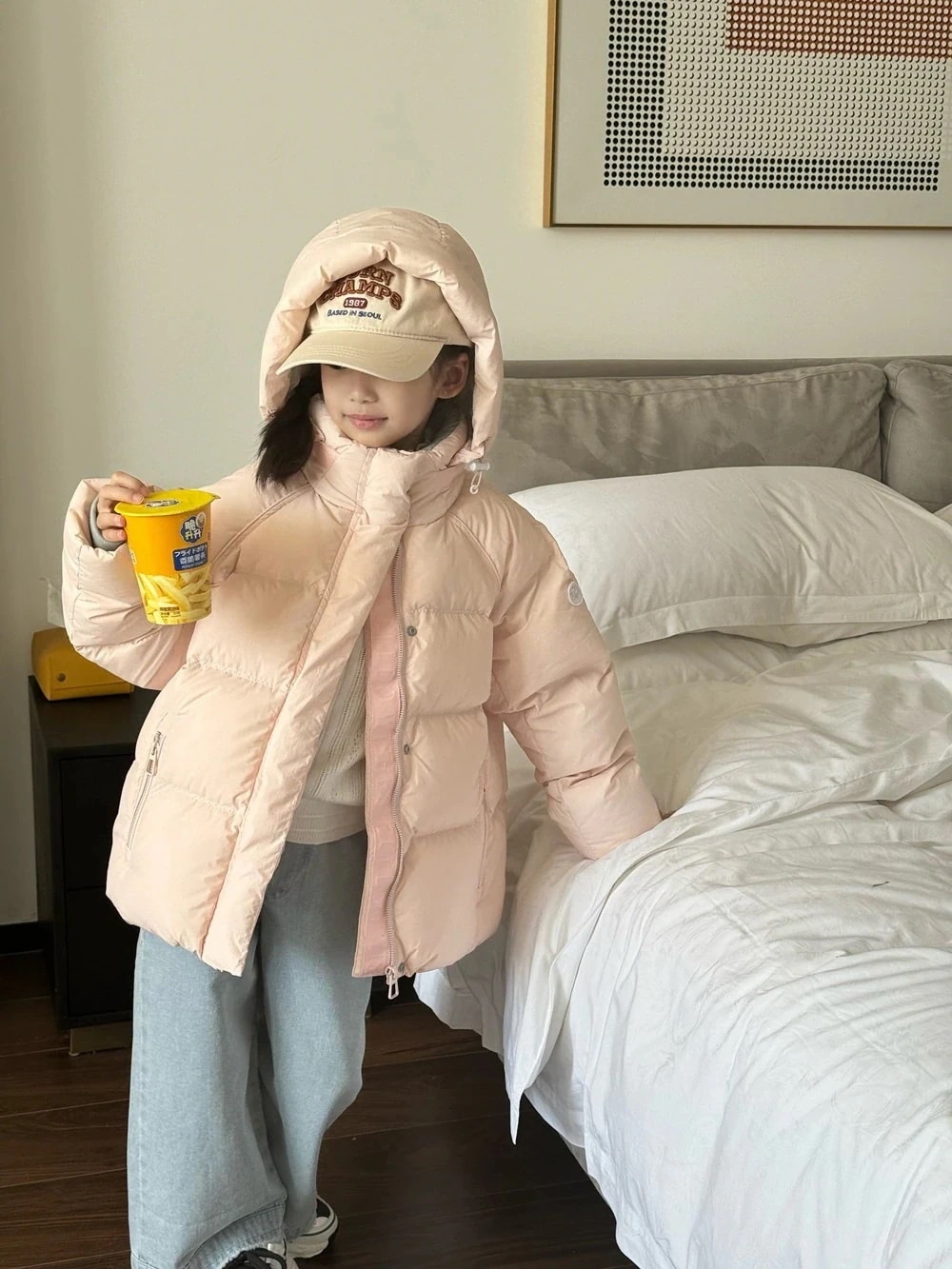 2025 オフシーズン赤字販売 男女童用 白アヒルダウン 保温 韓国風 コート 厚手 パンコート 子供用 ショートダウンジャケット